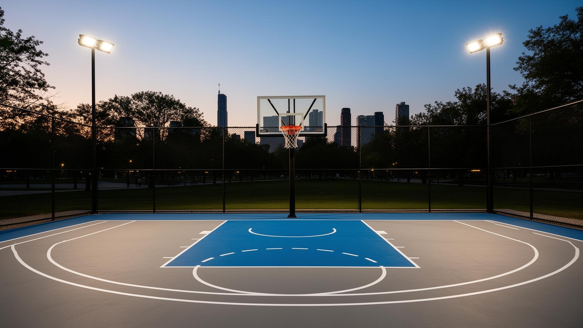 Athletes mid-action on a vibrant MultiPlay sports court